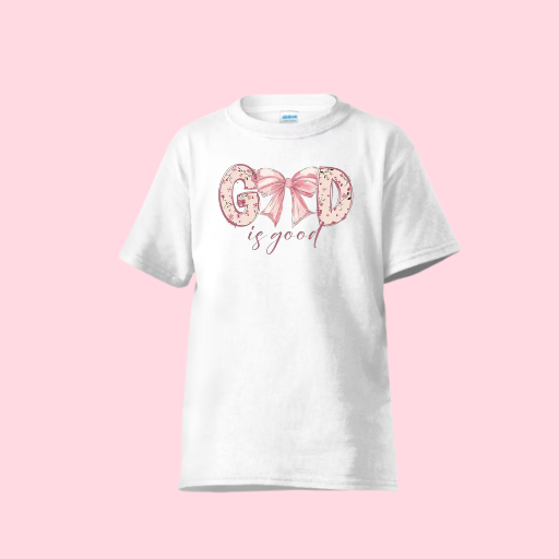 “God Is Good” Floral Bow Tee